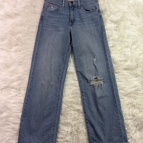 Hudson Rosalie High Rise Wide Leg Distressed Jeans - Picture 2 of 9